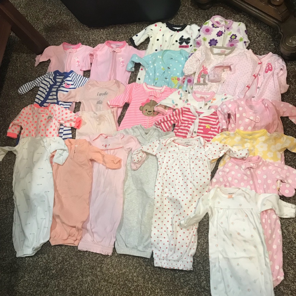 22 size NEWBORN girls assorted style sleepwear